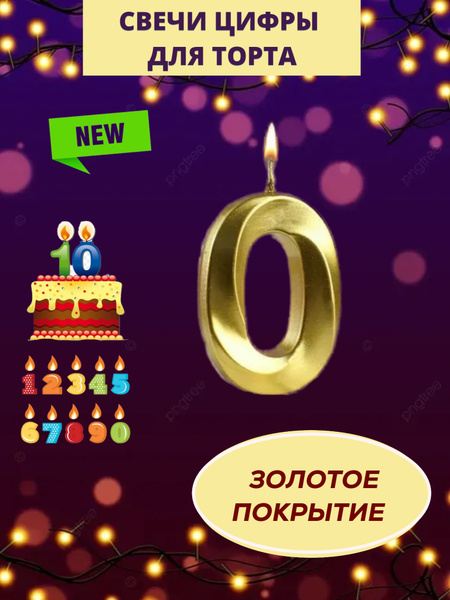 Свечи для торта цифра 0, 1 шт, 1 уп. - купить по низким ценам в ...