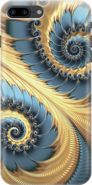 Силиконовый чехол Сине-золотые узоры на Apple iPhone 8 Plus / 7 Plus ...