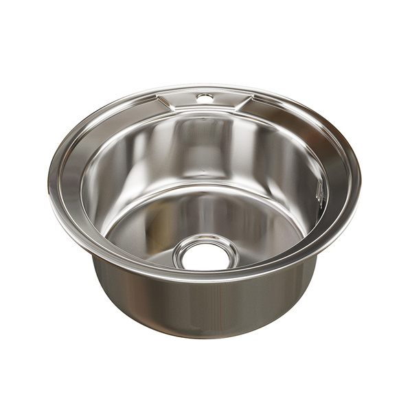 Мойка круглая D 49(0,6) вып 3 1/2 из нержавеющей стали MIXLINE+сифон ...