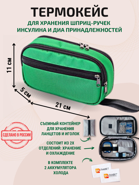 Термосумка diabet-aksessuar, зеленый - купить по выгодной цене в ...