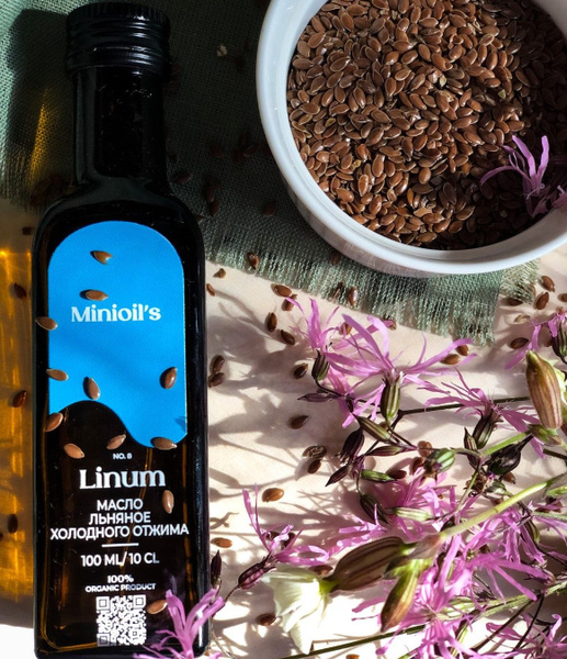 Масло Льняное Minioil's 100 мл холодного отжима нерафинированное ...