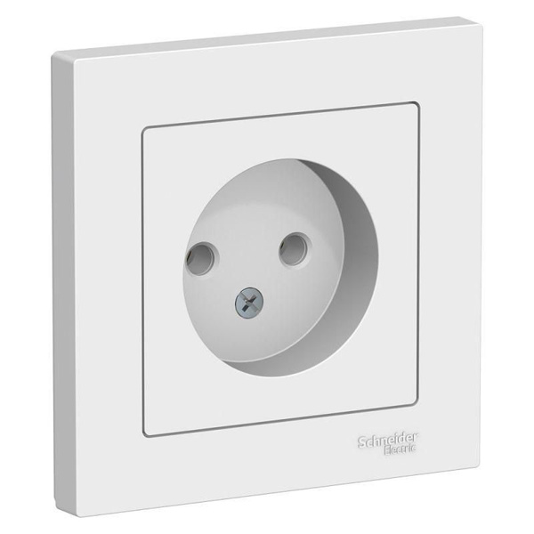 Розетка 1-м СП AtlasDesign 16А IP20 без заземл. в сборе бел. SE ...