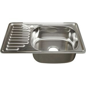 Кухонная мойка Mixline Врезная 66x42 с сифоном, нержавеющая сталь 0,8 ...