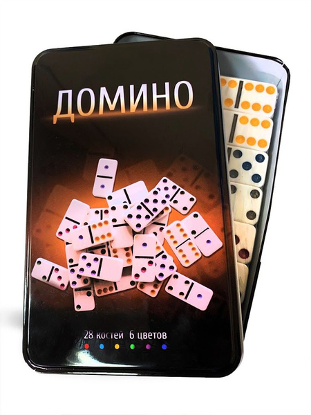 Домино Kwelt, пластиковое, 28 костей, 19,5х12х3,5 см, 6 цветов ...