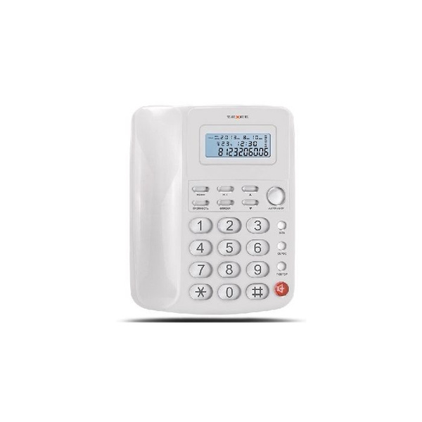 Телефон проводной TEXET TX-250 белый - купить с доставкой по выгодным ...