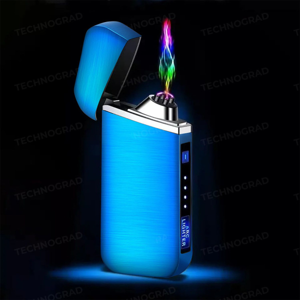 Зажигалка импульсная, металлическая электронная USB для сигарет, сигар ...