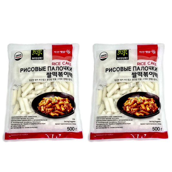 Рисовые палочки Токпокки Midori, 500 г, 2 шт - купить с доставкой по ...