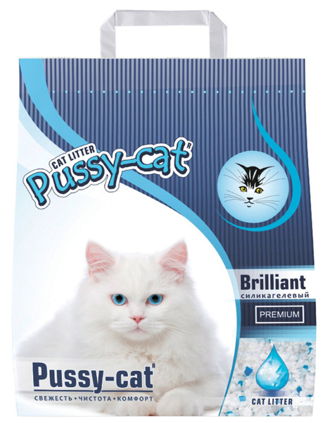 Наполнитель Pussy-Cat Cat Litter Premium для кошек, cиликагелевый, 5 л ...