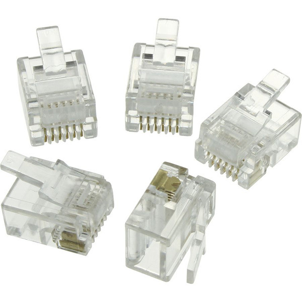 Телефонный разъем RJ12 для провода 6P6C (упаковка 5 шт) - купить с ...