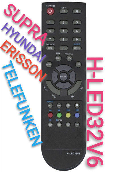 Пульт ДУ HUAYU HYUNDAI, ERISSON, SUPRA, TELEFUNKEN H-led32v6(19v6 ...