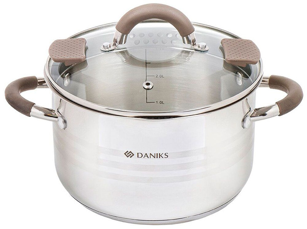 Кастрюля DANIKS, Нержавеющая сталь, 3,9 л - купить по выгодной цене в ...