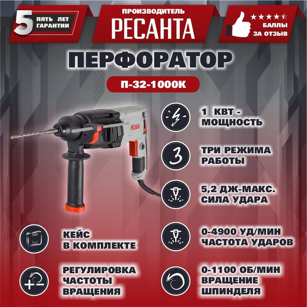 Перфоратор П-32-1000К Ресанта - купить в интернет-магазине OZON с ...