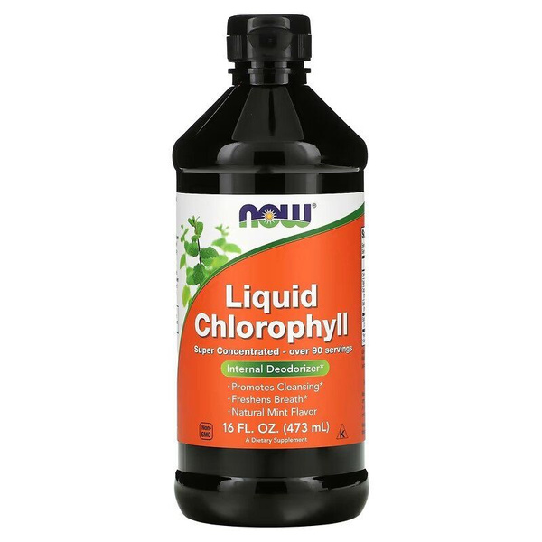 Жидкий хлорофилл (NOW Liquid Chlorophyll), для детоксикации, 473 мл ...
