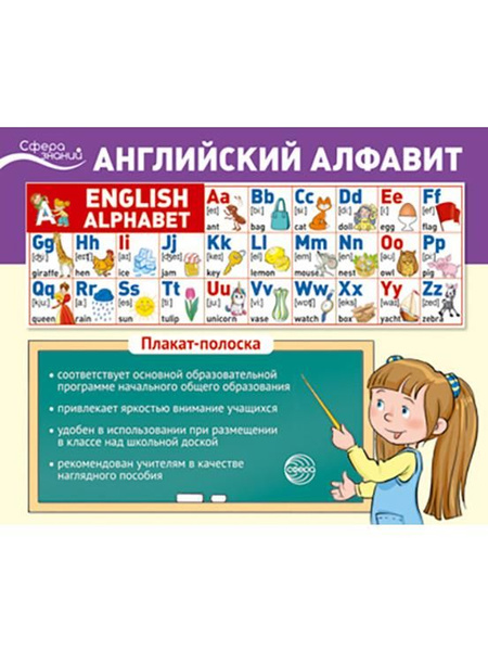 Плакат-лента. Английский алфавит (English Alphabet) (1000 х 330 мм ...