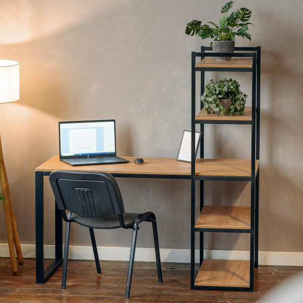 Письменный стол LoftDC Стол со стеллажом Birman, 100х60х150 см купить c ...
