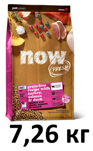 NOW FRESH Беззерновой для Взрослых Кошек с Индейкой, Уткой и овощами 7 ...