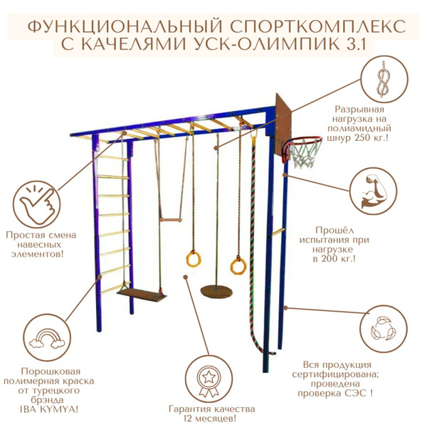 Спортивная площадка для дачи 3.1 / детский уличный спорткомплекс с ...