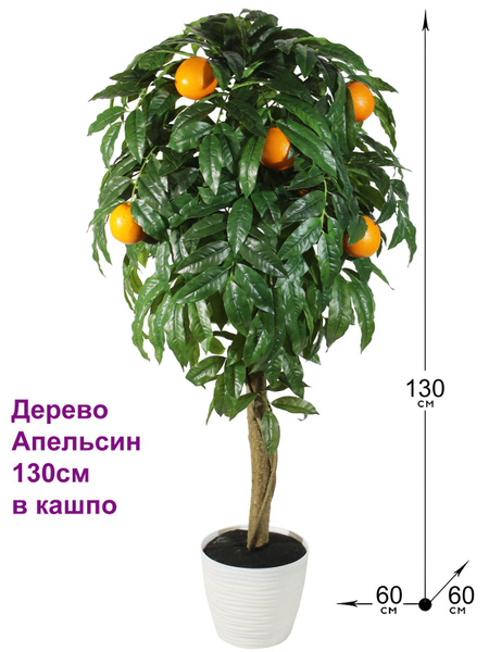 Купить Искусственное дерево Апельсин 130см в кашпо, ФитоПарк ...
