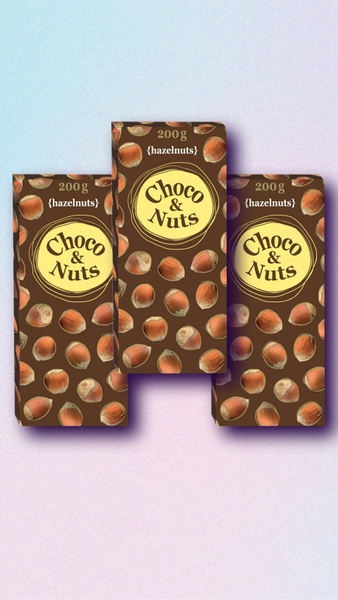 Шоколад DIPA SAS Чоко энд Натс молочный с цельным фундуком, 3 упаковки ...