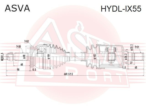 Asva привод левый 677x21. Asva привод левый 28x610x30. Ix55 приводы. 495013w050. Привод левый mobis 495003a215.