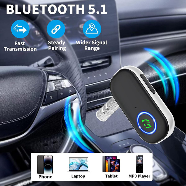 Ресивер Bluetooth 5.0 для автомобиля, адаптер Bluetooth AUX с активным ...