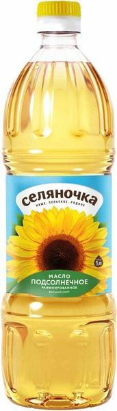Масло СЕЛЯНОЧКА подсолнечное рафинированное, 1000 мл * 6 шт. - купить с ...