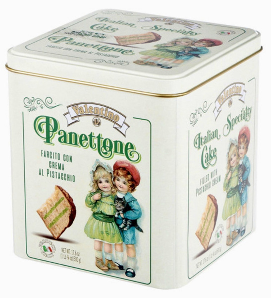 Кекс (Кулич) Panettone VALENTINO с фисташковым кремом ж/банка 500г ...