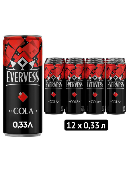 Напиток газированный / газировка, Эвервесс Кола, в железной банке, 0 ...