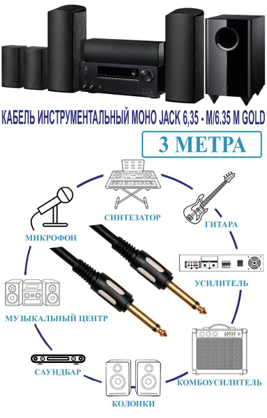 Кабель PREMIER-AV Кабель 6.3 jack Кабель аудио Jack 6,35 mm M/6.35 M ...