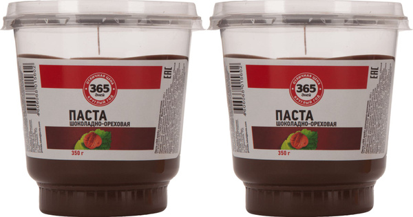Паста 365 Дней шоколадно-ореховая, комплект: 2 упаковки по 350 г ...