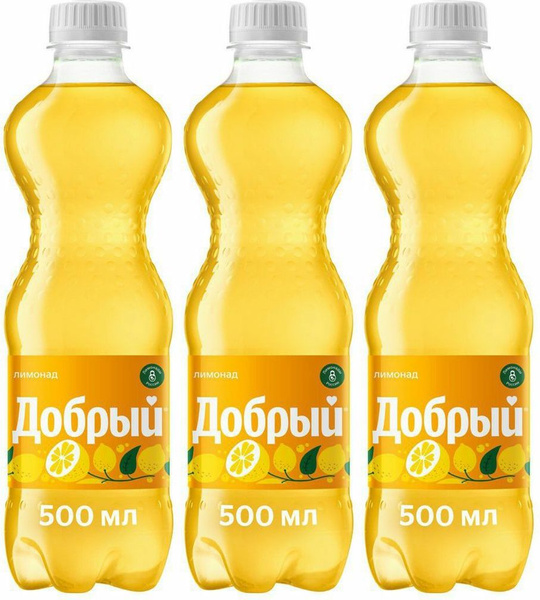 Газированный напиток Добрый лимонад 0,5 л, комплект: 3 упаковки по 0.5 ...