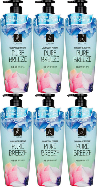 Шампунь для волос Elastine Perfume Pure breeze, комплект: 6 упаковок по ...
