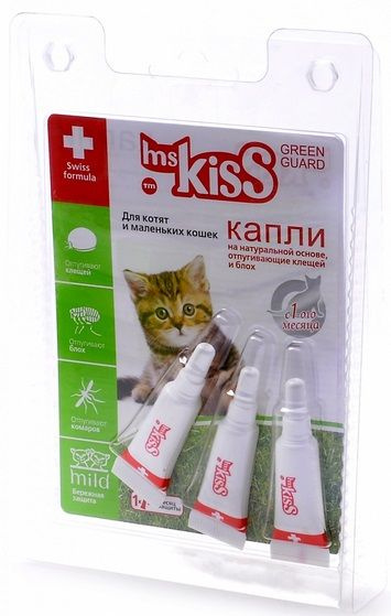 Ms. kiss Грин Гард капли для котят и маленьких кошек, до 2 кг, 3 ...