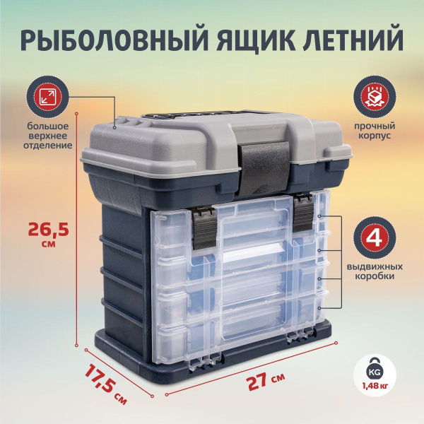 Ящик рыболовный для хранения снастей 27х17.5х26.5cm (PR-XD-35) Premier ...