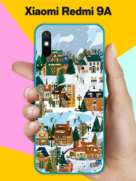 Силиконовый чехол на Xiaomi Redmi 9A Снежный город / для Сяоми Редми 9А ...