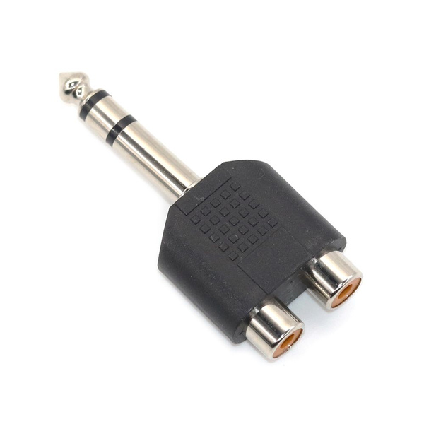Аудио переходник Jack 6.35 мм (M) на 2 x RCA (F) стерео - купить с ...