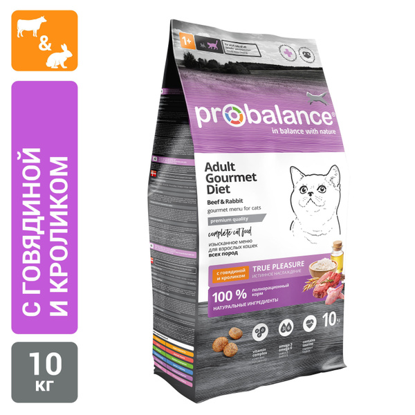 Корм для кошек Probalance Gourmet Diet Beef Rabbit, с говядиной и ...