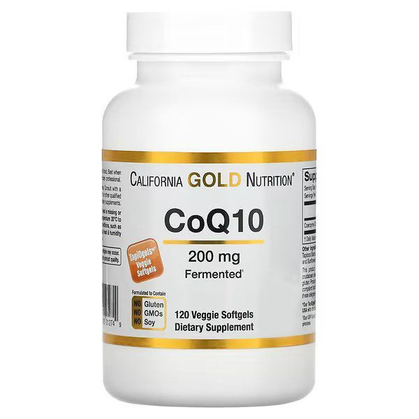 California Gold Nutrition, коэнзим Q10, 200 мг, 120 растительных капсул ...