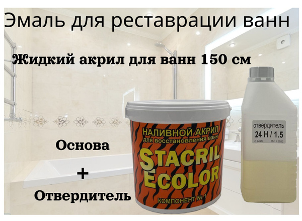 Эмаль для реставрации ванн "STACRIL ECOLOR" белая 3,4 кг - купить с ...