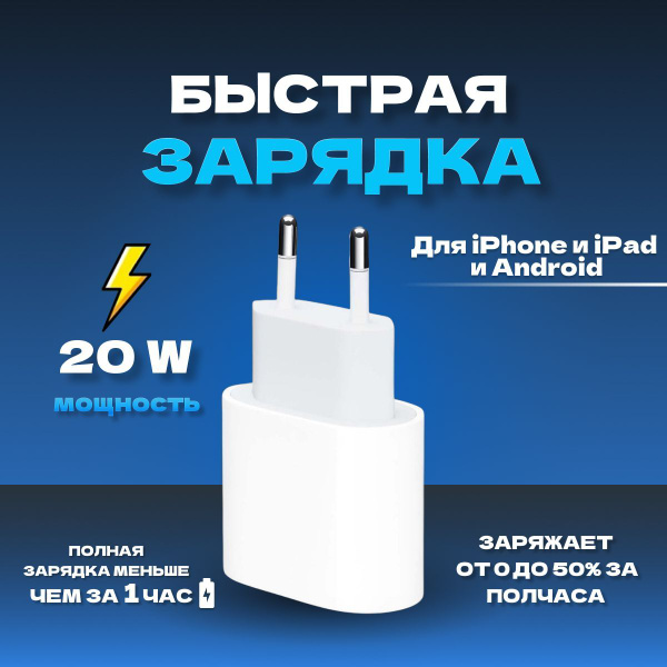 Сетевое зарядное устройство Зарядка для айфона._1_USB Type-C, USB Type ...