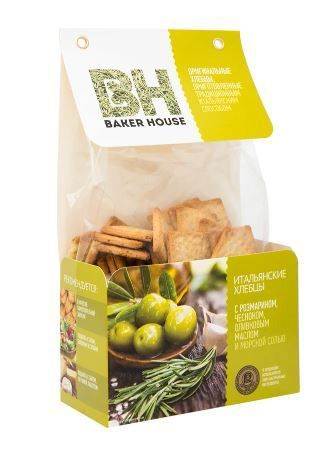 Хлебцы Baker House Итальянские с розмарином, оливковым маслом, 250г ...