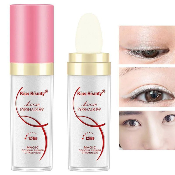 Рассыпчатый хайлайтерс аппликатором Kiss Beauty Loose Eyeshadow Magic ...