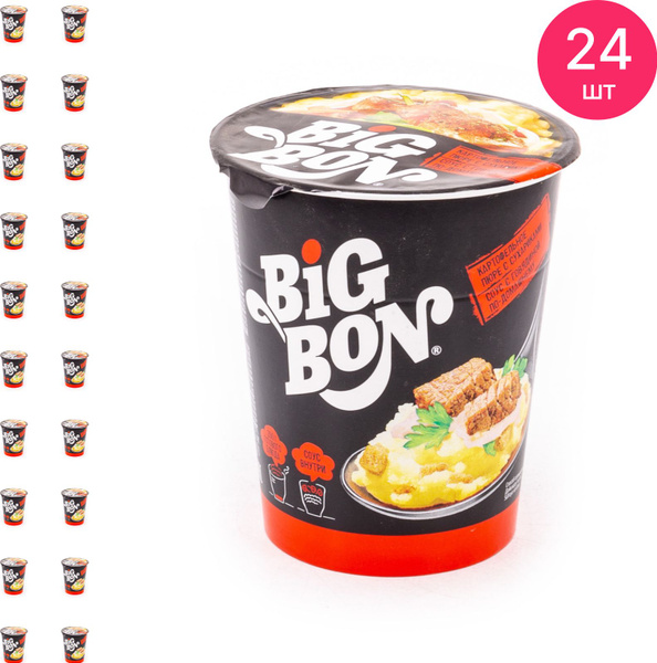 Пюре быстрого приготовления BIGBON / Бигбон картофельное с сухариками и ...