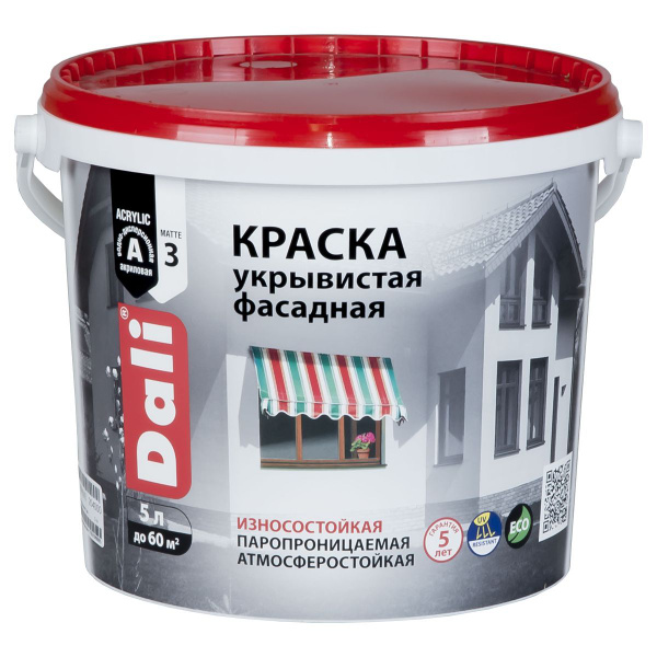Краска для стен и потолков Dali Интерьерная 20910 0,9л (глубокоматовая, база А)
