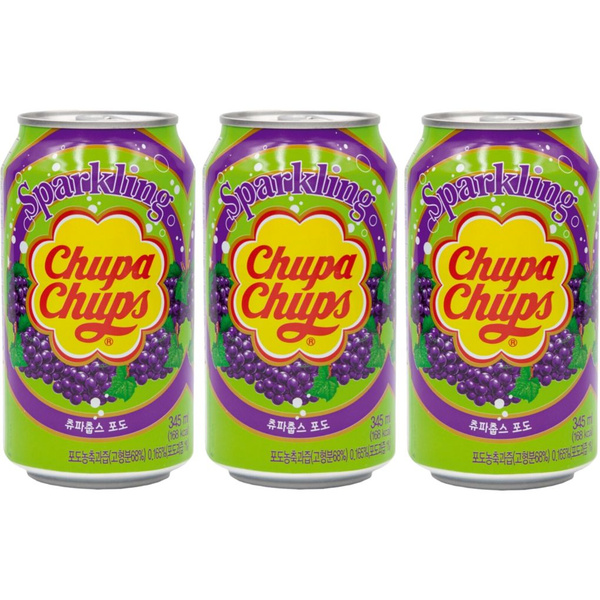 Газированный напиток Chupa Chups Grape / Чупа Чупс Виноград 345мл 3 шт ...