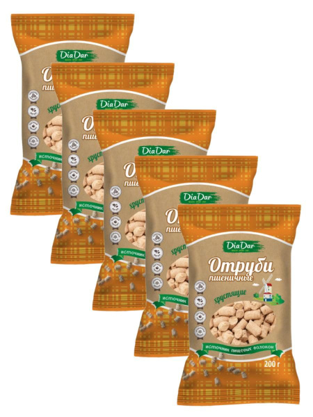 Отруби пшеничные хрустящие Диадар (в наборе 5 шт по 200г) - купить с ...