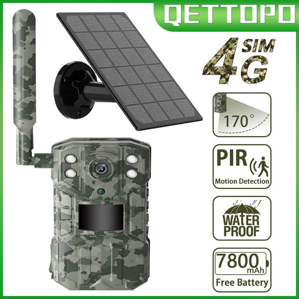 Qettopo 4G фотоловушка для охоты, безопасная (на солнечной батарее Full ...