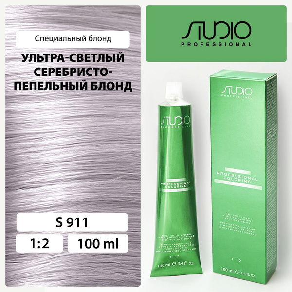 S 911 ультра-светлый серебристо-пепельный блонд, крем-краска для волос ...