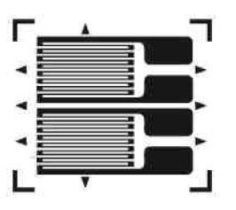 Тензорезистор ДКФФ-3ФВ-350-Х тензодатчик 350 Ом база 3 мм, 2 ...