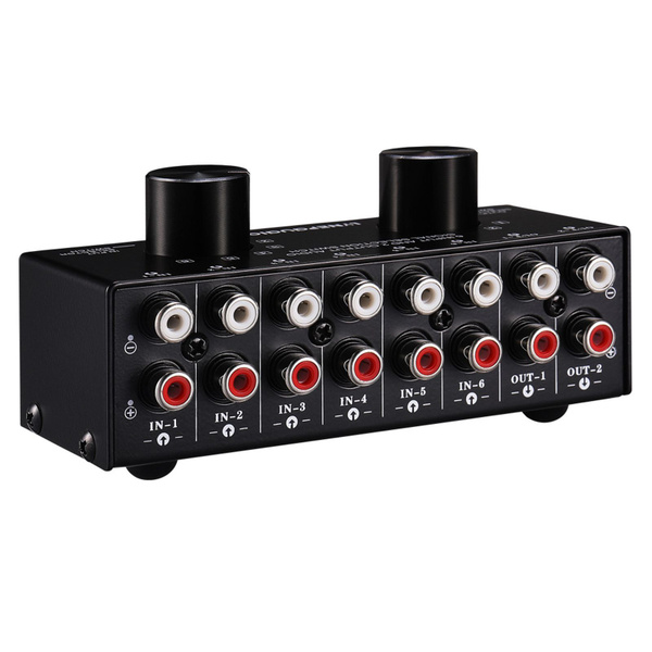 Мини 6-IN-2-OUT Стерео RCA Аудио Коммутатор Блок Селектор Сплиттер ...